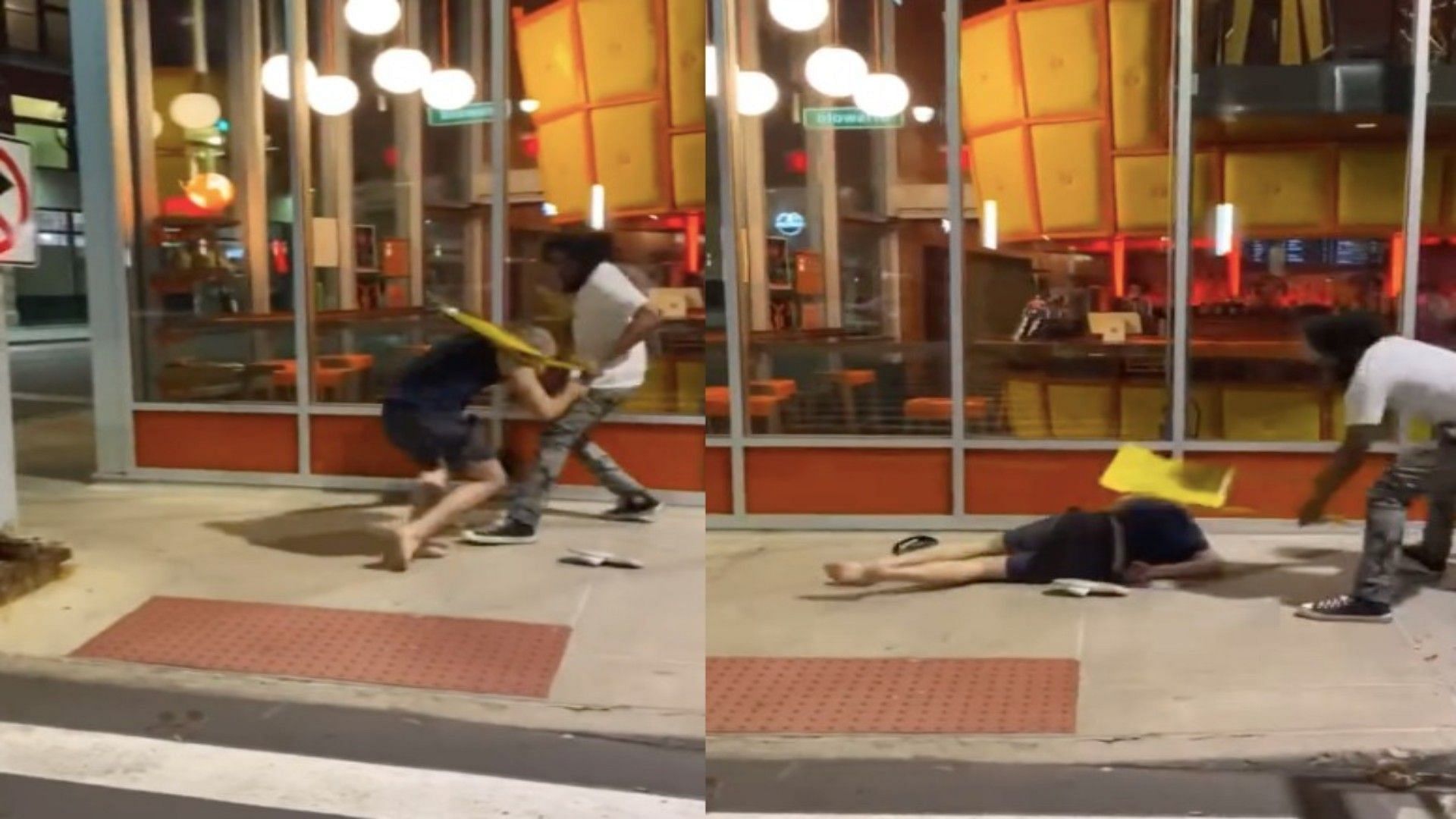 Detroit chair fight video goes viral online (Image via screengrab Firtsthemnews/Twitter)
