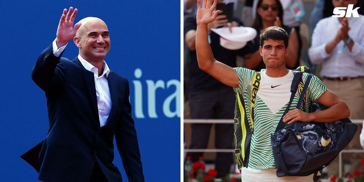 Former tennis player Andre Agassi; Carlos Alcaraz