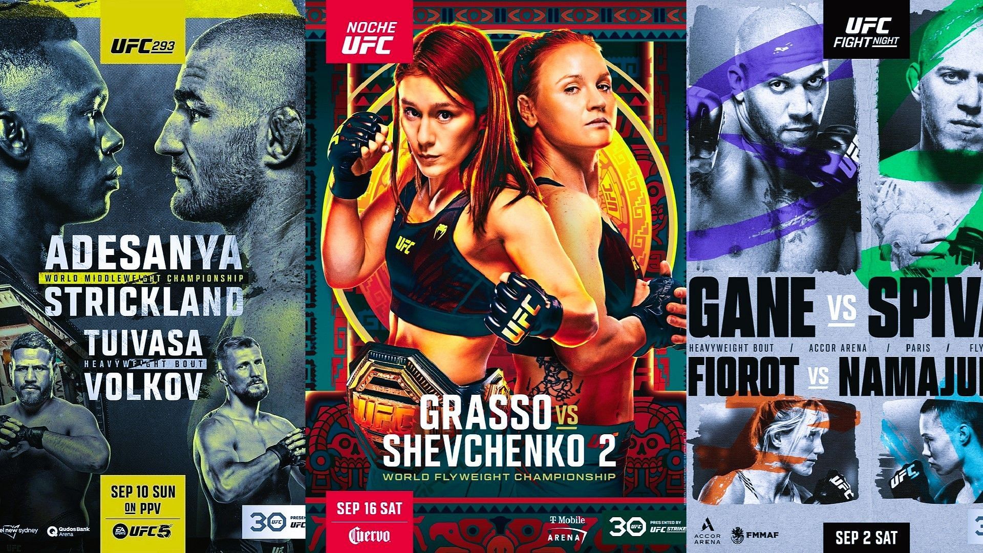 September 2023 is loaded with explosive matchups [Images via @ufc on Instagram]