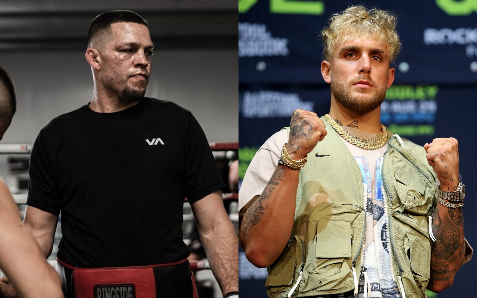 Nate Diaz and Jake Paul [Image credits: @natediaz209 on Instagram and Getty Images]