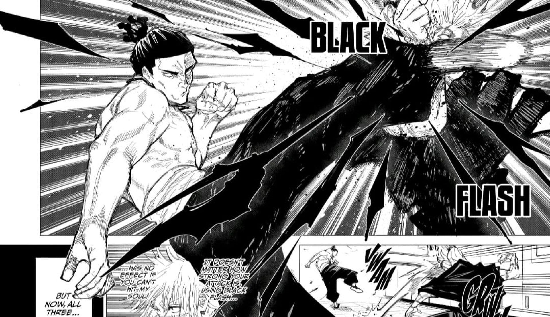 Aoi Todo using Black Flash against Mahito (Image via Gege Akutami)