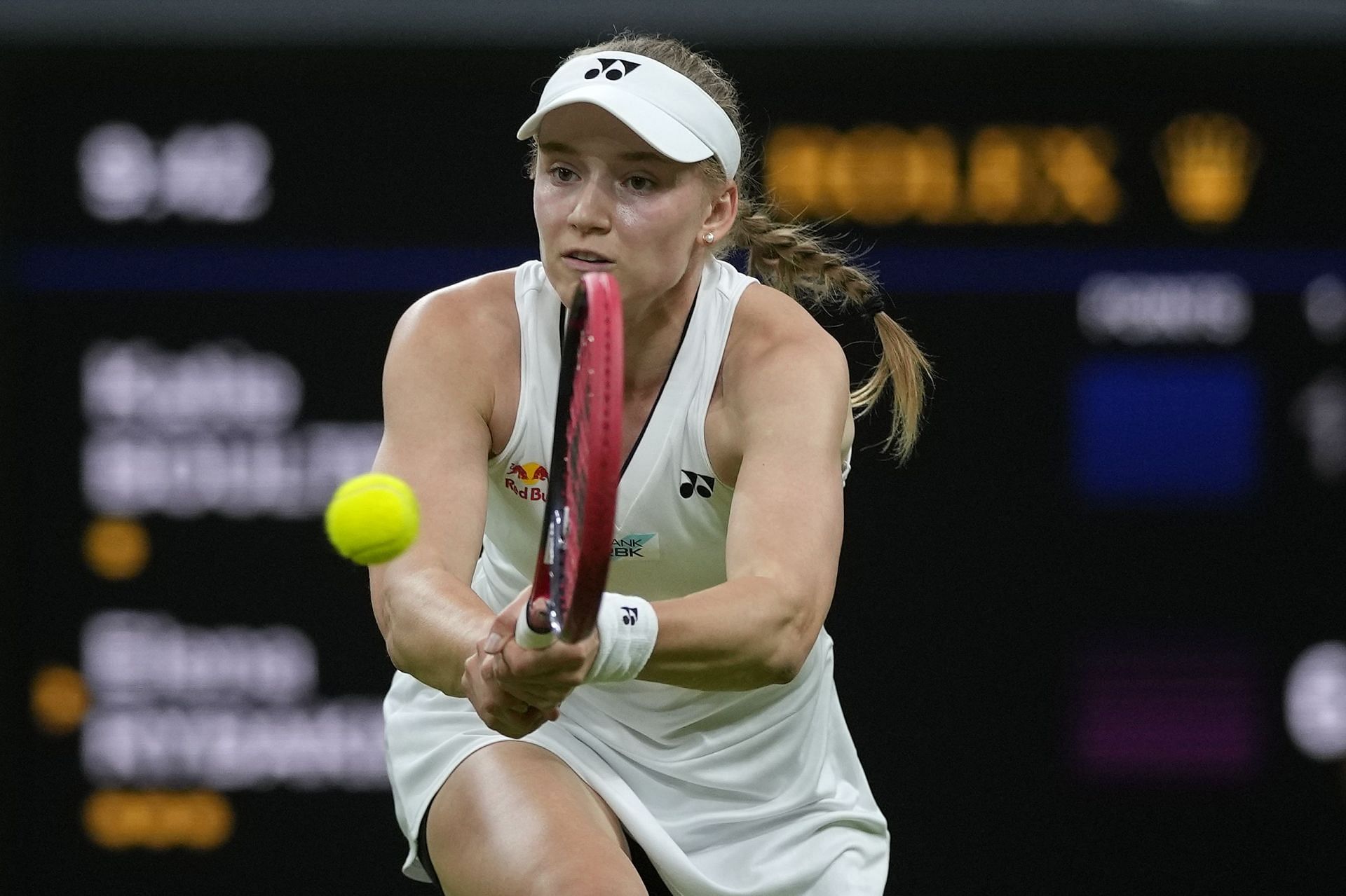 Elena Rybakina pictured at a tennis tournament.