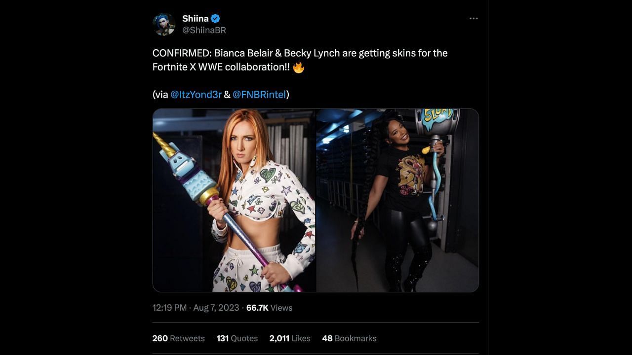 WWE stars Bianca Belair & Becky Lynch confirmed to arrive in Fortnite  Chapter 4