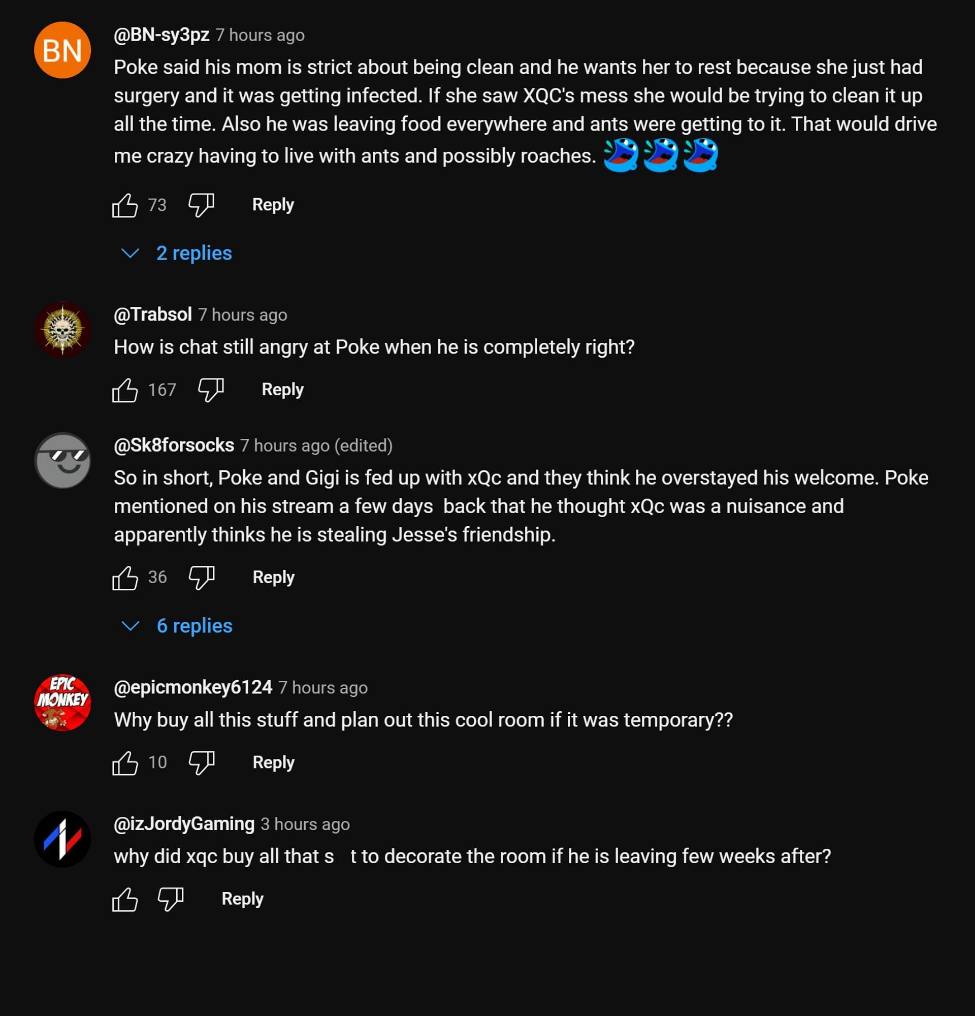 Fans discussing the streamer&#039;s address (Image via xQc Clips/YouTube)