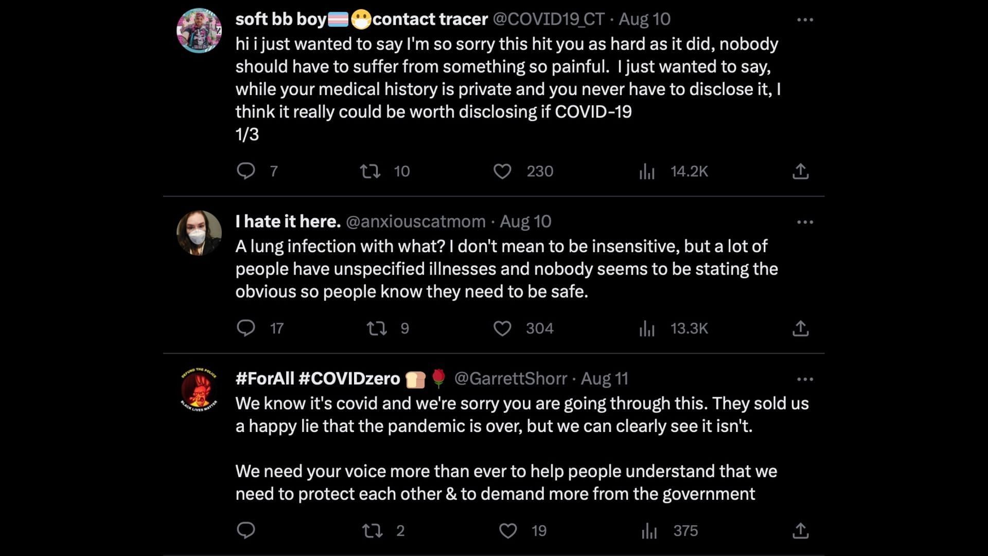 Netizens try to raise awareness for COVID. (Screenshot via Twitter/@paramore)