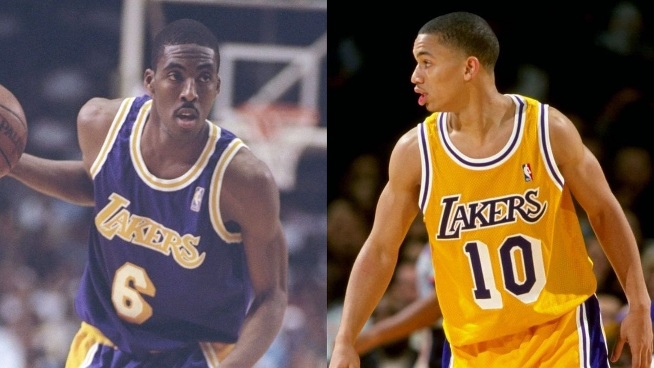 Eddie Jones and Ty Lue during their time with the LA Lakers.