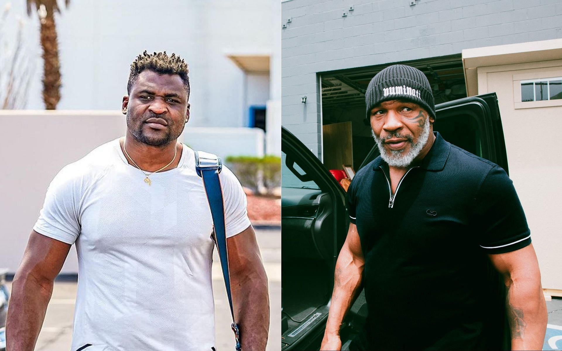 Francis Ngannou (left) Mike Tyson (right) [Image courtesy @rancisngannou @miketyson on Instagram]