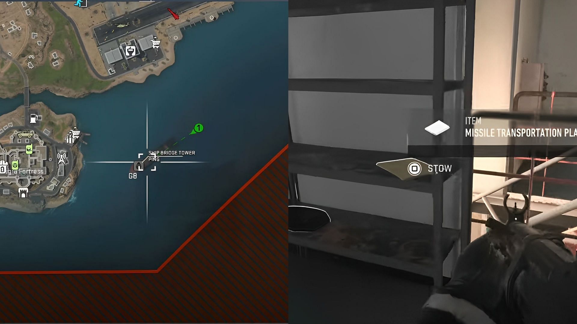 Location of the Konni Ship (Image via Activision)