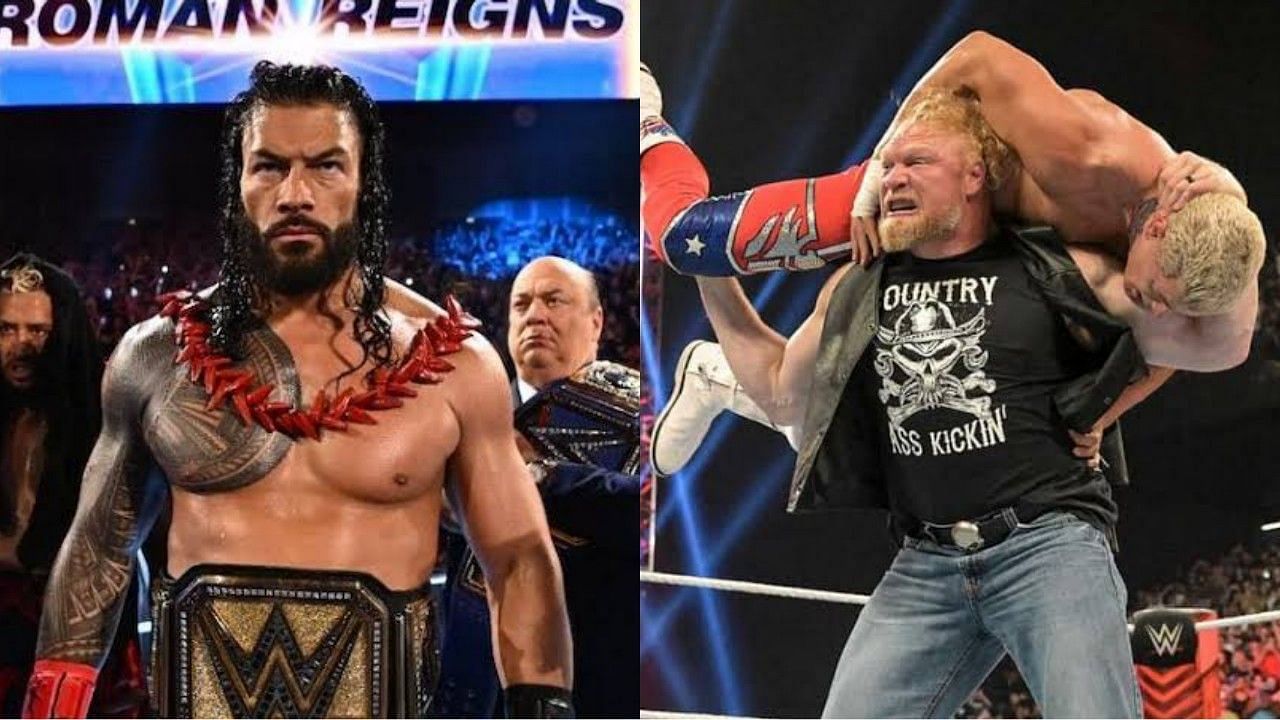 WWE सुपरस्टार्स रोमन रेंस, ब्रॉक लैसनर और कोडी रोड्स 