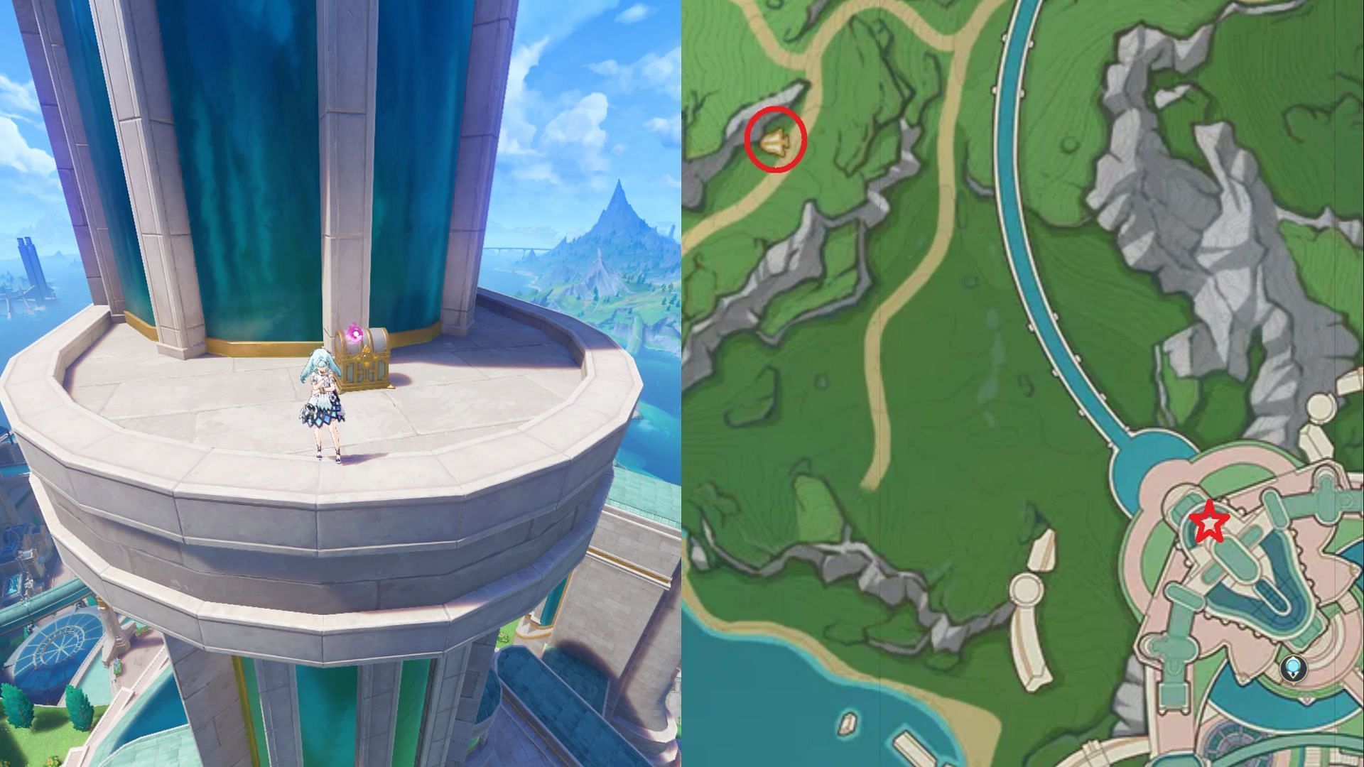Use the aircraft to reach the top of the tower (Image via HoYoverse)