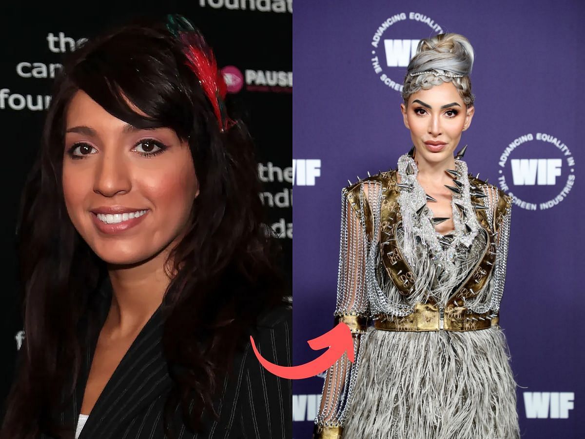 Farrah Abraham before (left) and after (right) surgery (Images via Getty)