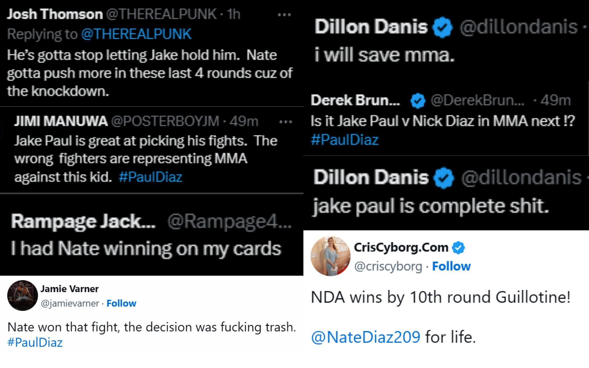 Pros react to Diaz vs. Paul