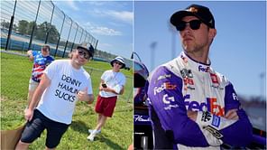 “I need one of these shirts!”: NASCAR fans react to guy wearing ‘Denny Hamlin sucks’ t-shirt after JGR driver shares it on the internet