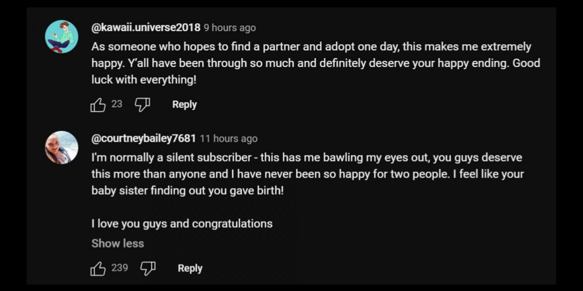 Fans and viewers congratulate Bella and Dallin Lambert on welcoming their daughter. (Image via YouTube/@DELLAVLOGS)