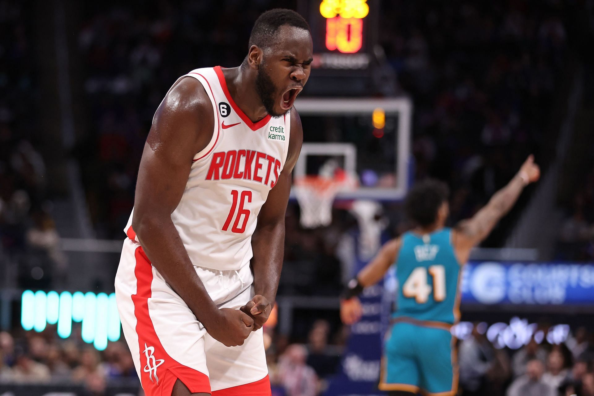 Usman Garuba, Houston Rockets v Detroit Pistons