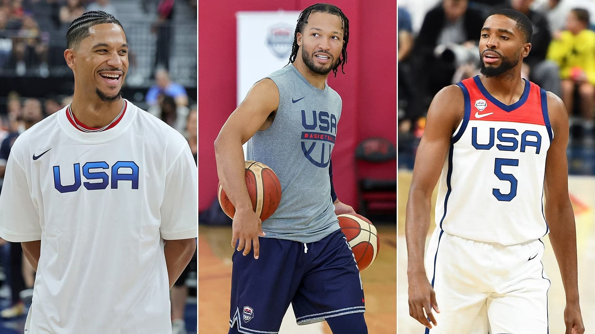 Josh Hart, Jalen Brunson, and Mikal Bridges - Team USA 2023