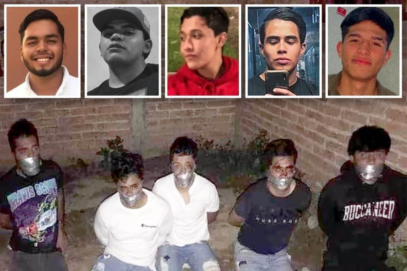 The viral image of the final moments of the young men along with their photographs (Image via Twitter/@XAVIAERD)