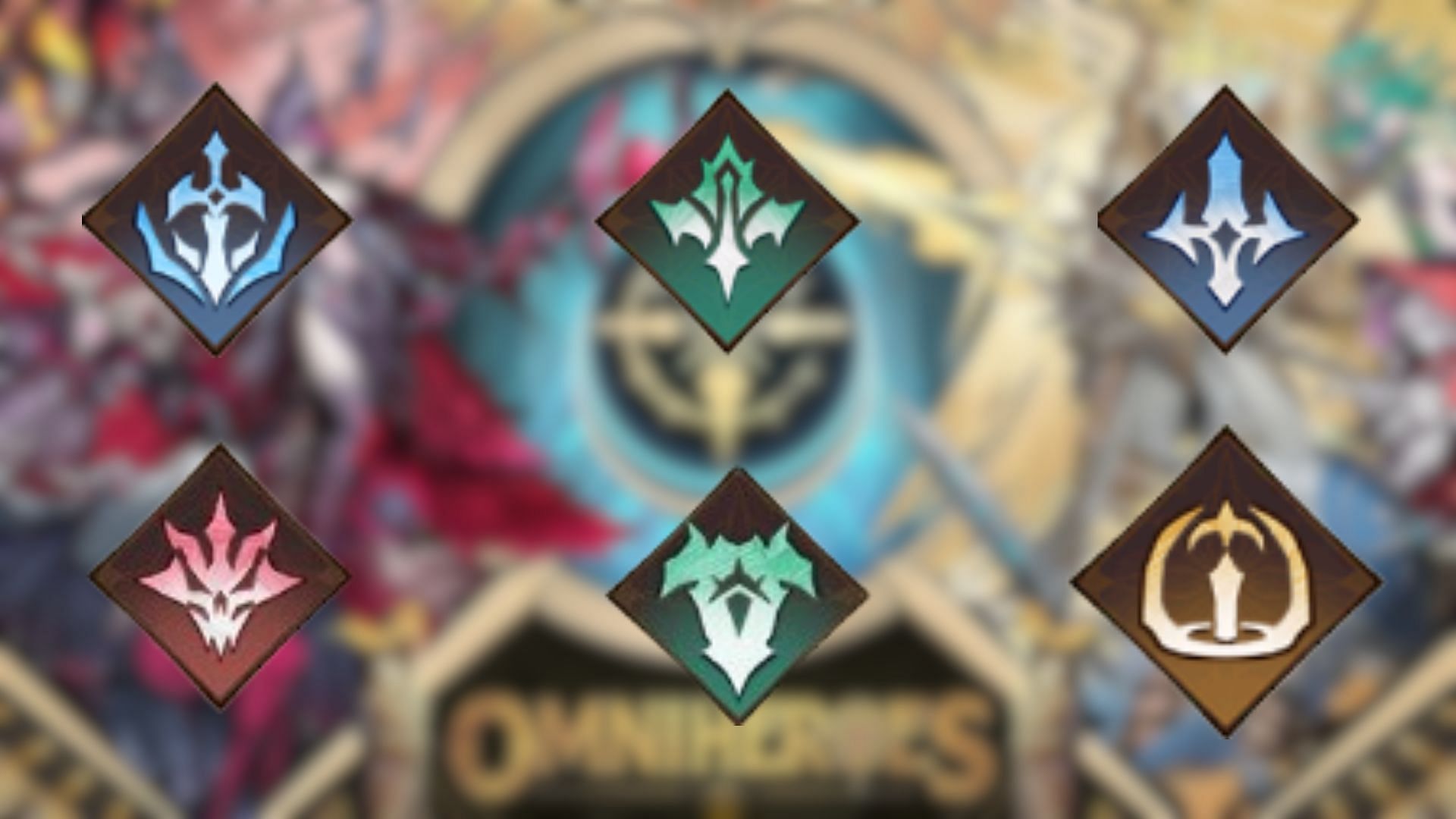 Valinators, Verdians, Dawnbringers, Deviants, Protectors, and Monarchs Omniheroes Synergy from top left to bottom right. (Image via Omnidream)