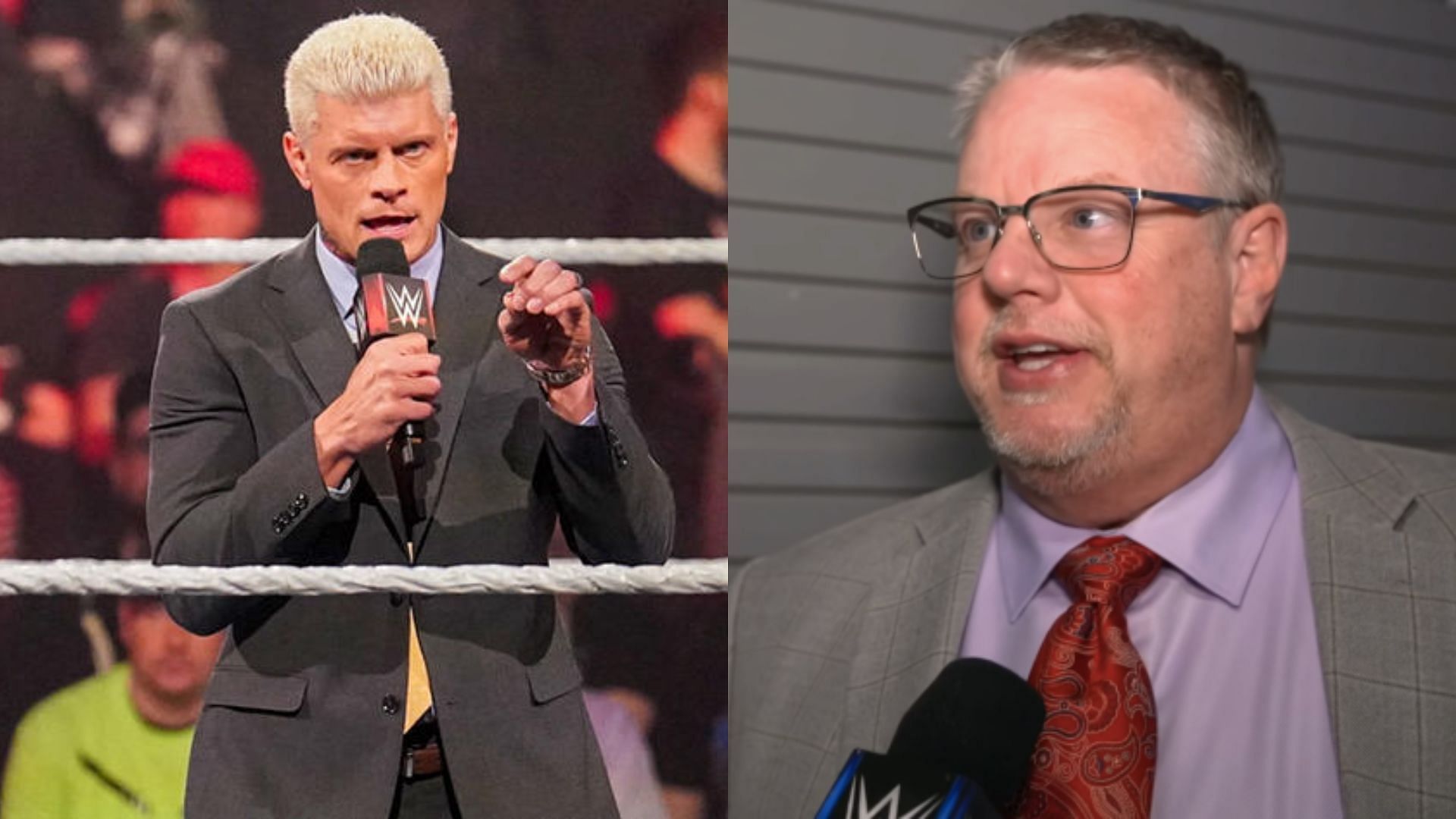 Cody Rhodes (left) and Bruce Prichard (right).