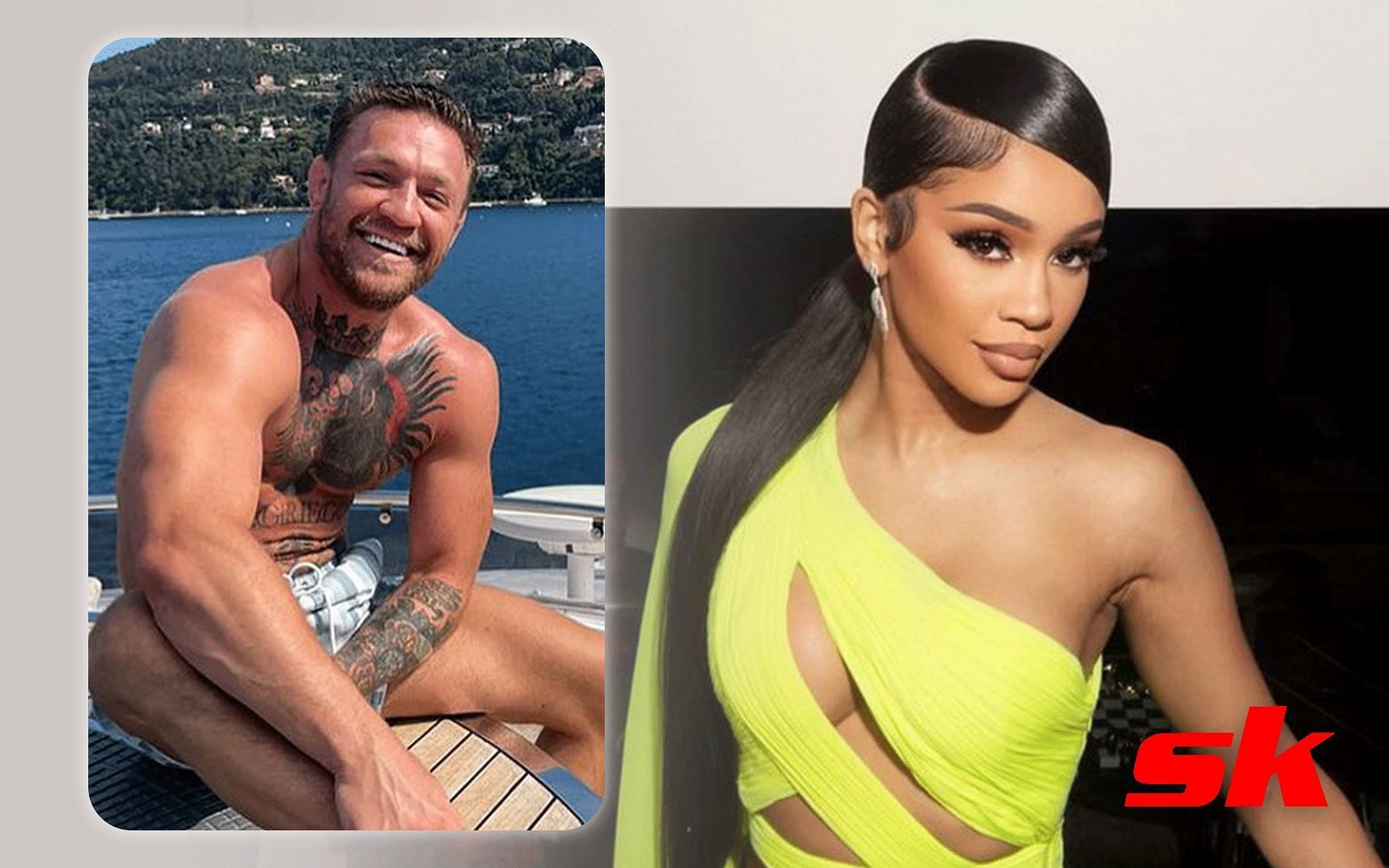 Conor McGregor [L] and Saweetie [R] [Images via @thenotoriousmma and @saweetie Instagram]
