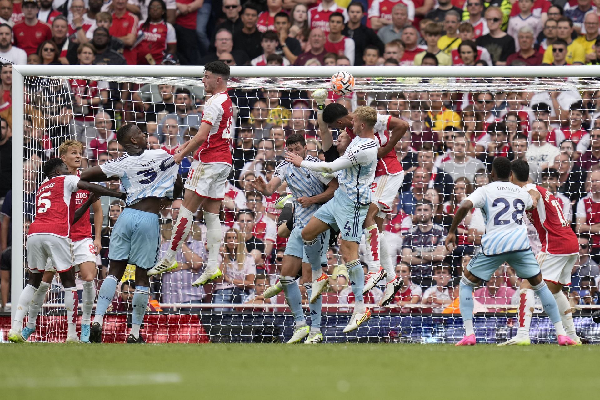 The Gunners in action against Nottingham Forest