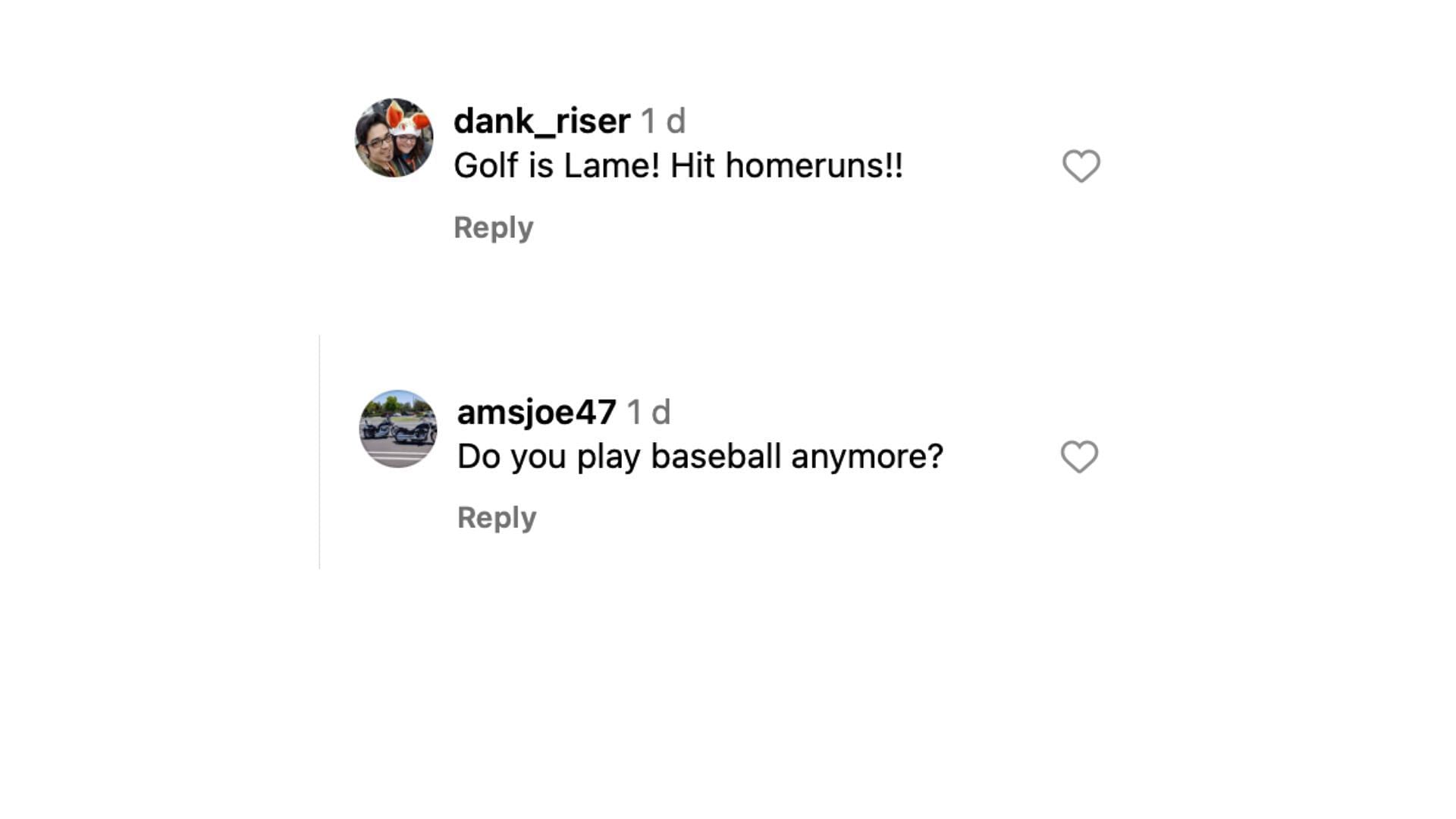 Comments from Instagram