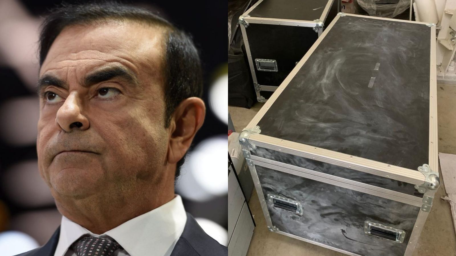 Carlos Ghosn escaped Japan concealed in a musical instrument box (Images via Yahoo)