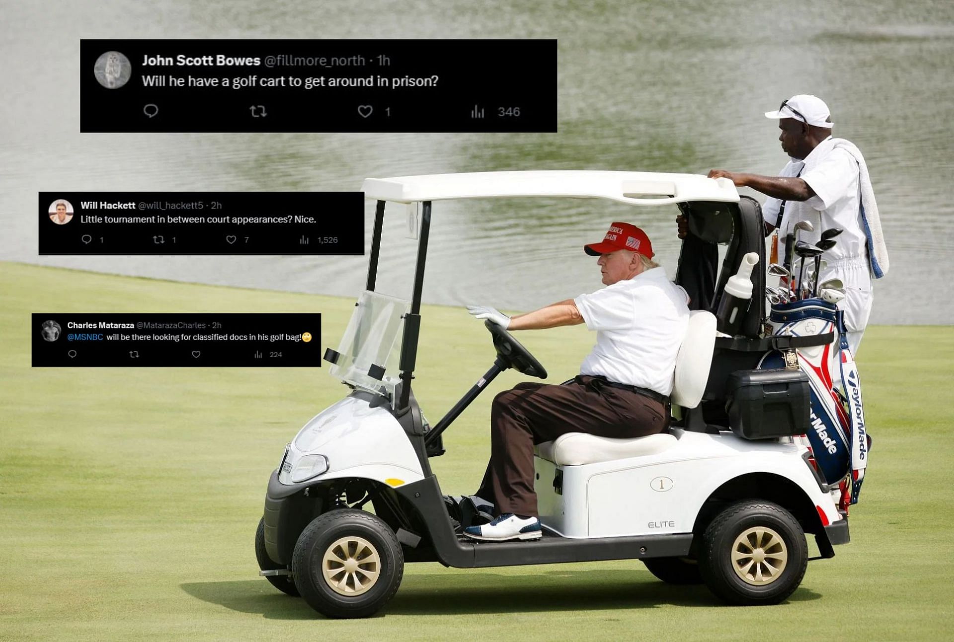 Donald Trump during a golf round (Image via Getty).