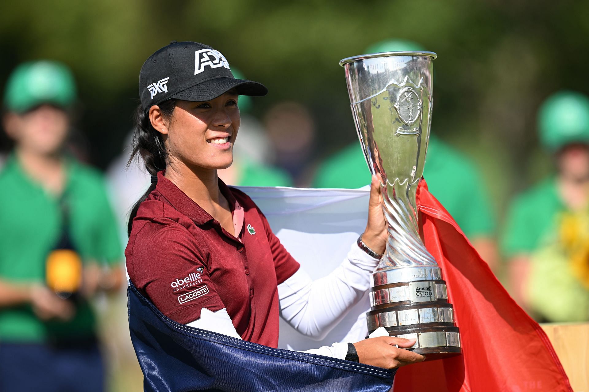 Celine Boutier with the Evian Championship 2023 (via Getty Images)