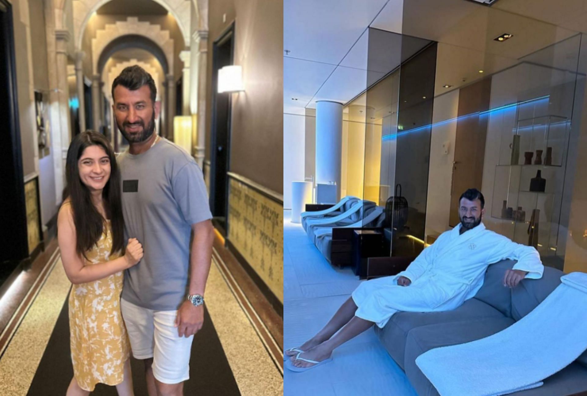 Cheteshwar Pujara spends quality time with his family. 