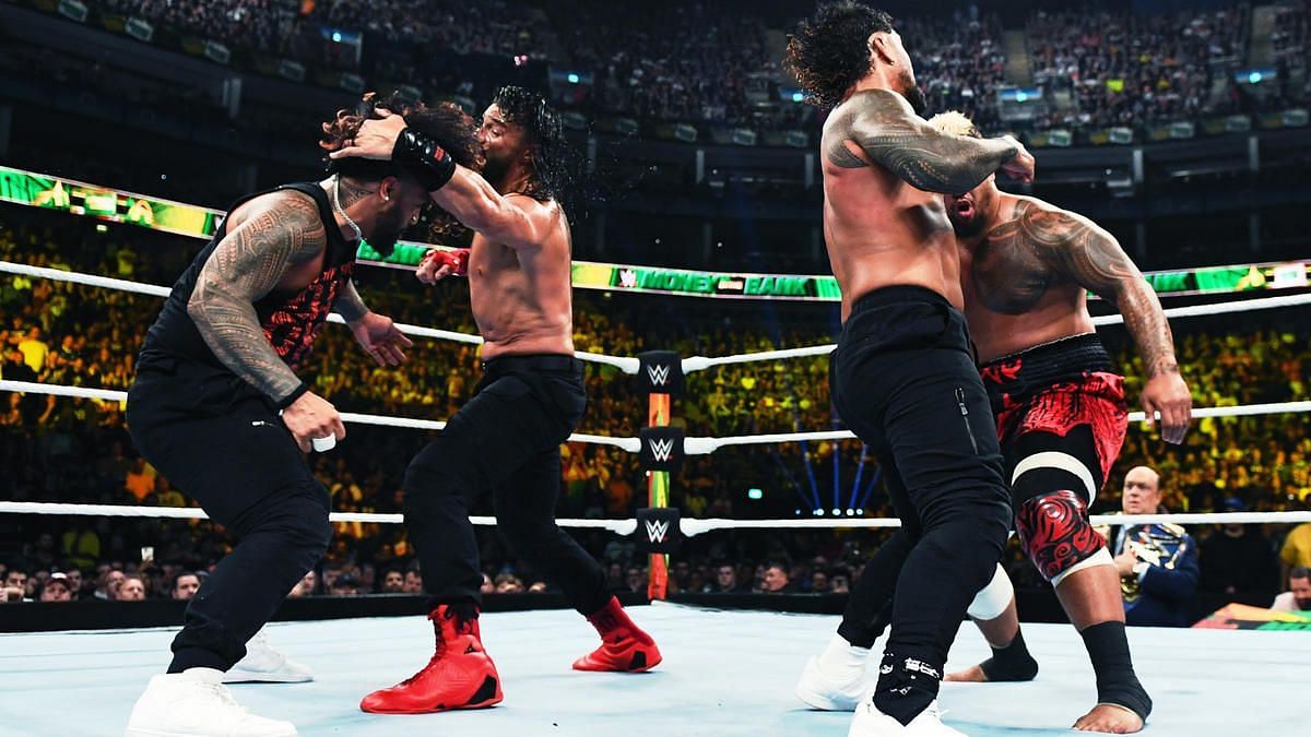 The Bloodline battling it out at WWE Money in the Bank