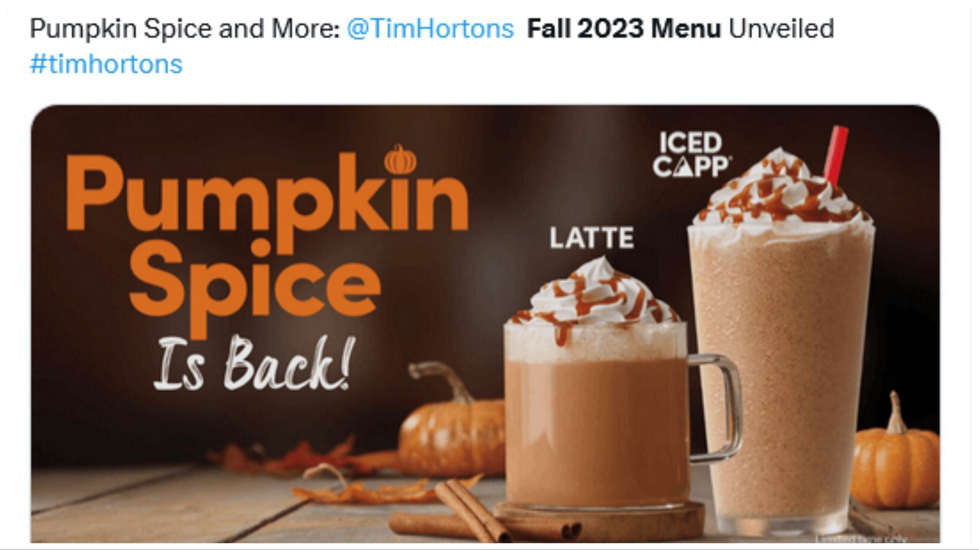 Tim Hortons adds pumpkin spice beverages to autumn menu