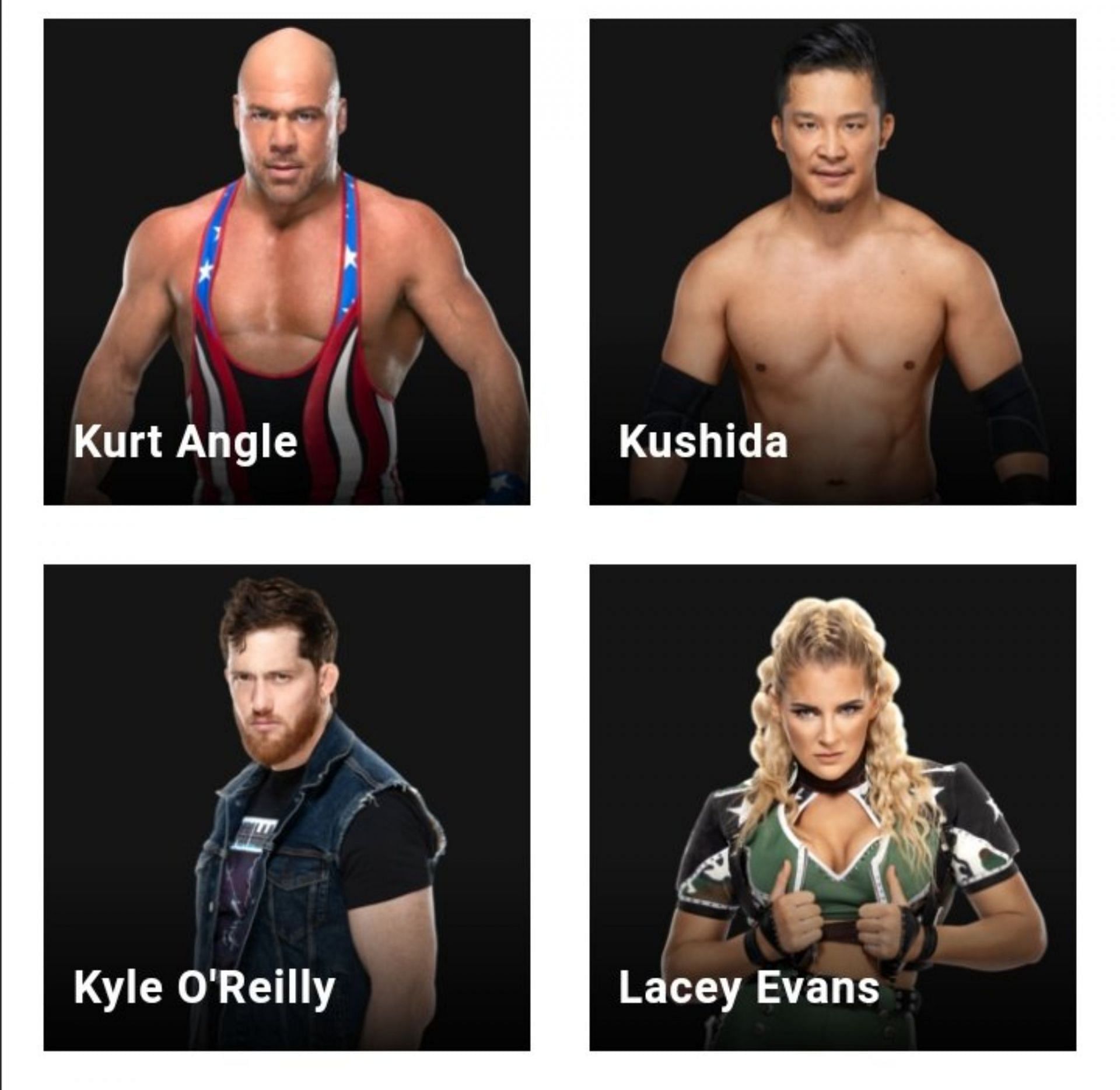 WWE की वेबसाइट का स्क्रीनशॉट