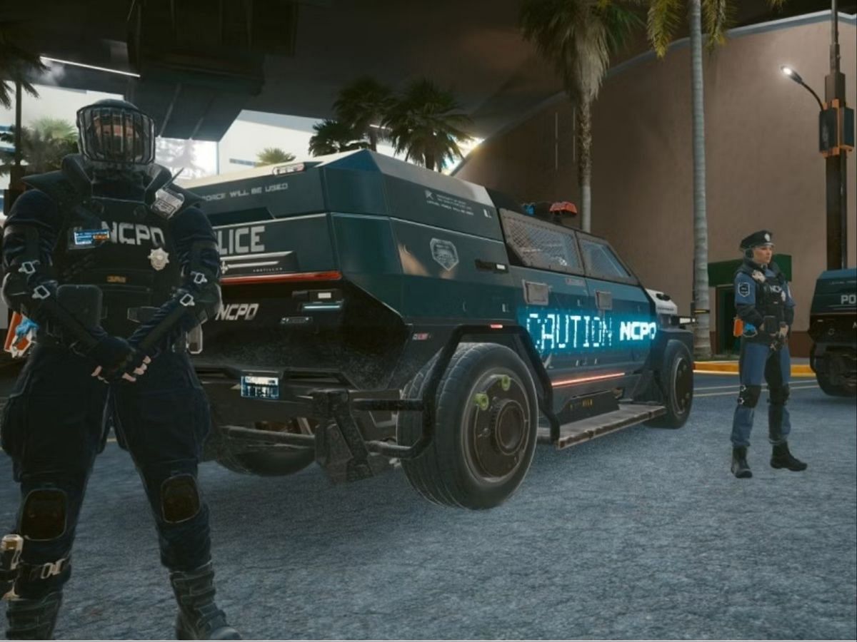 The police of Night City are going to be a bigger threat in Phantom Liberty. (Image via CD Projekt RED)