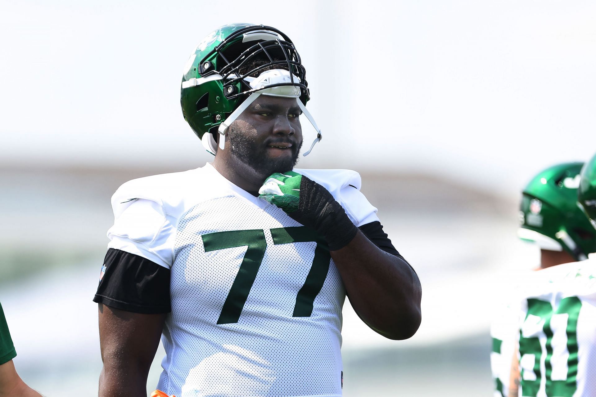 Mekhi Becton during New York Jets Training Camp