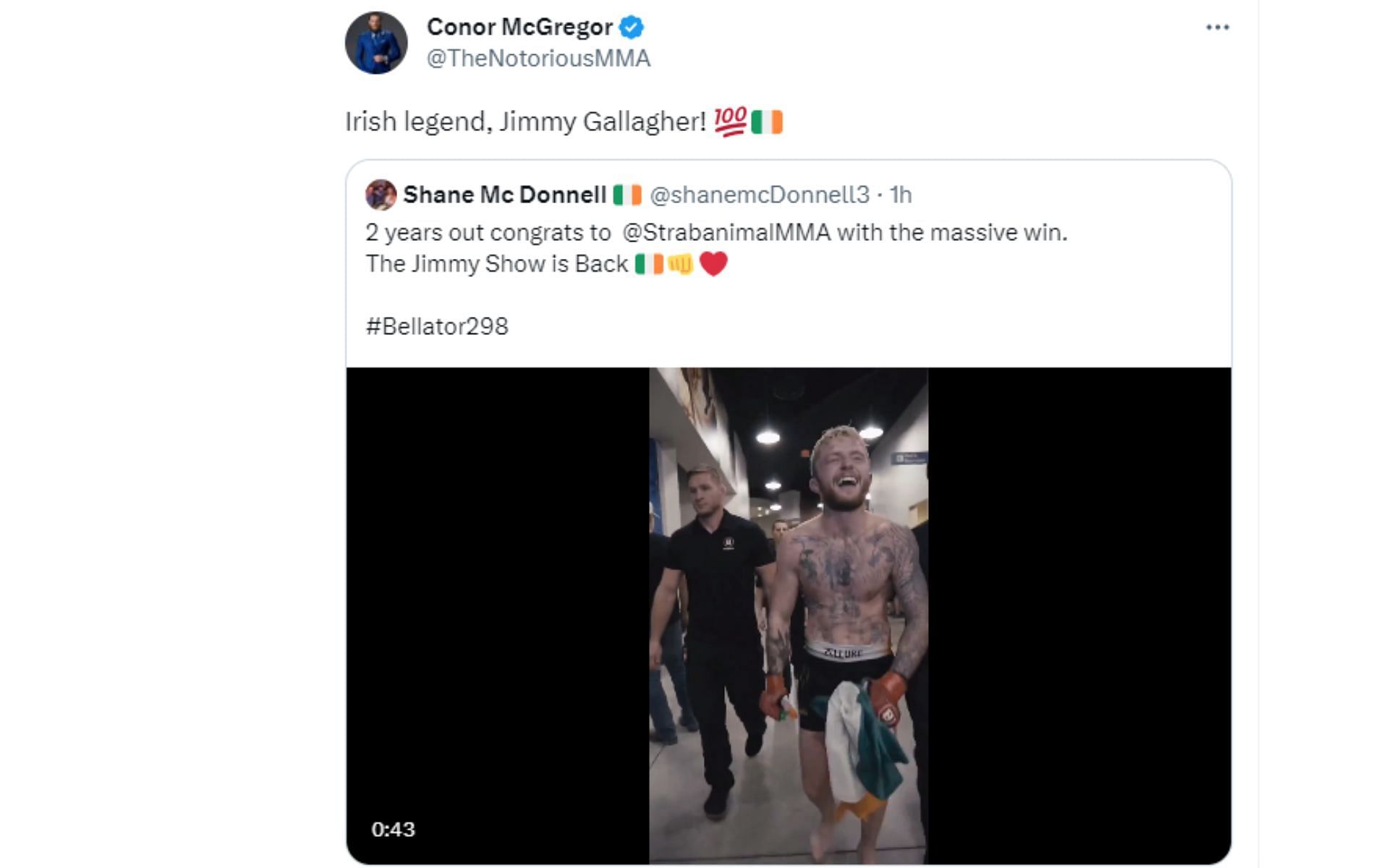 McGregor&#039;s Tweet