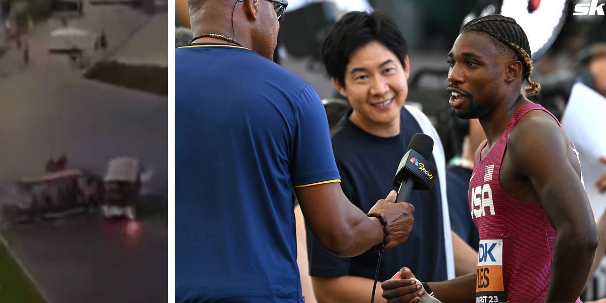 Golf cart carrying Noah Lyles crashes