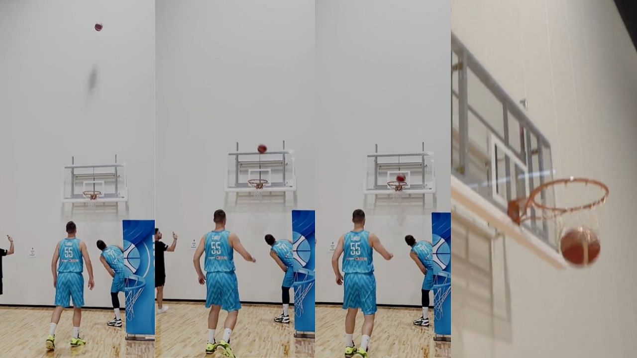 Luka Doncic made another mind-boggling trick shot in Team Slovenia