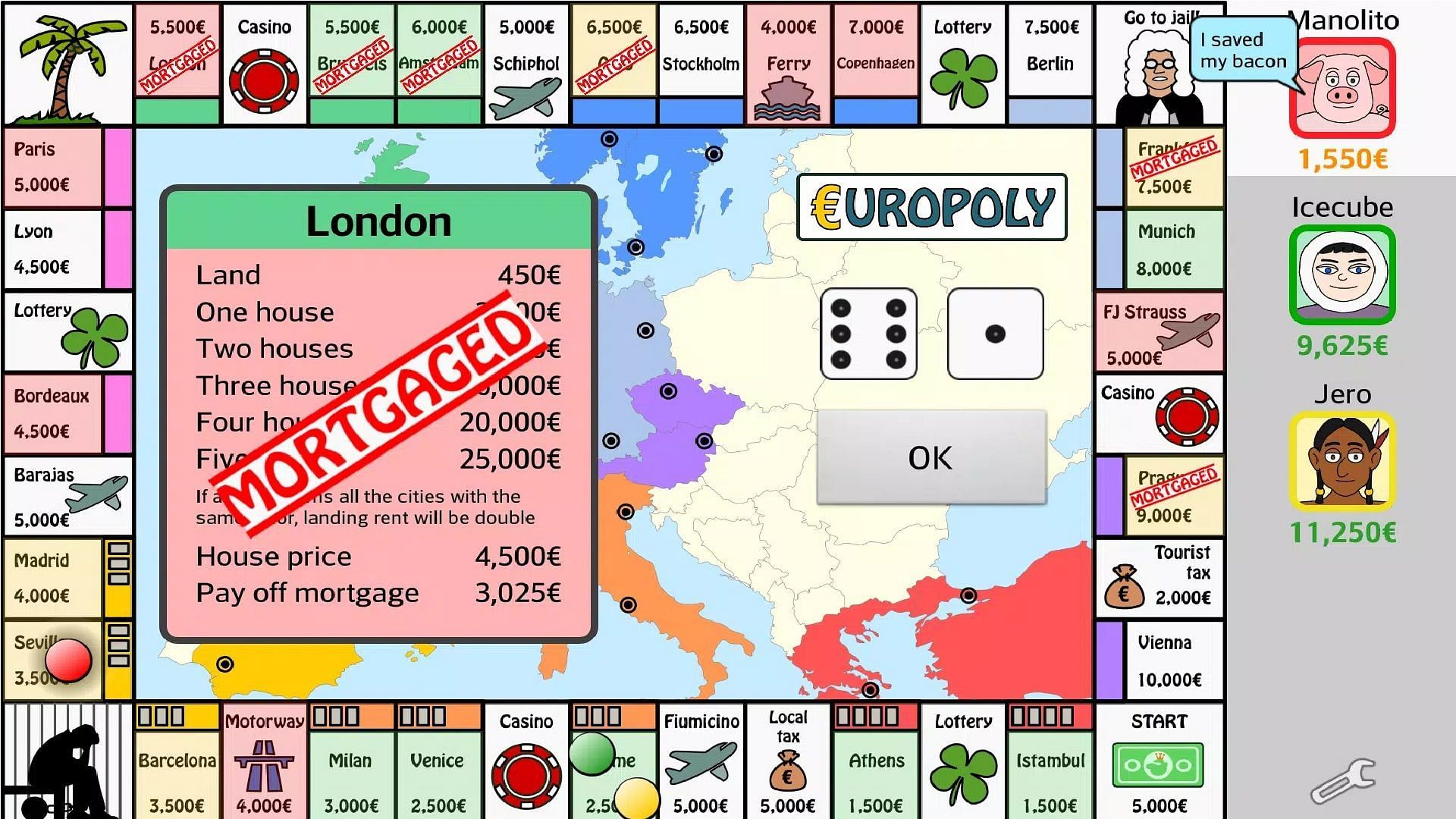 Europoly gameplay (Image via Don Naipe)