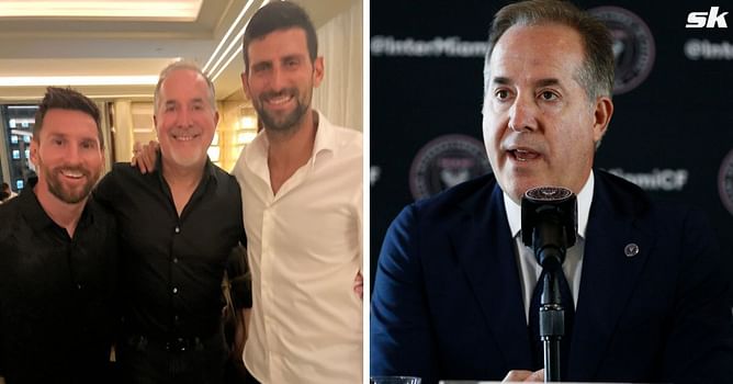 "What a night" - Inter Miami co-owner Jorge Mas poses alongside Lionel Messi and Novak Djokovic after US Open Cup S/F win