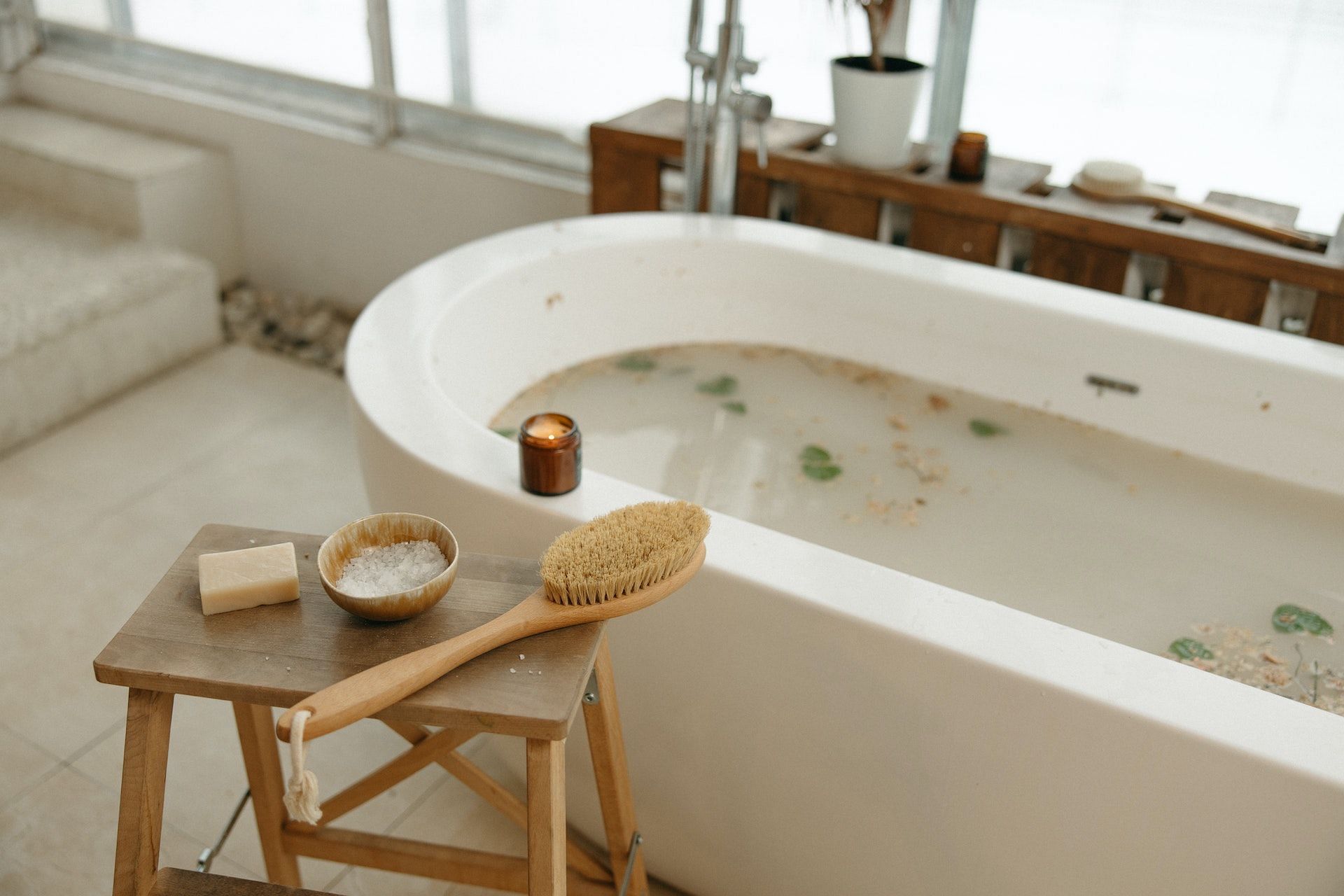 Epsom salt bath can relax muscles. (Photo via Pexels/Yaroslav Shuraev)