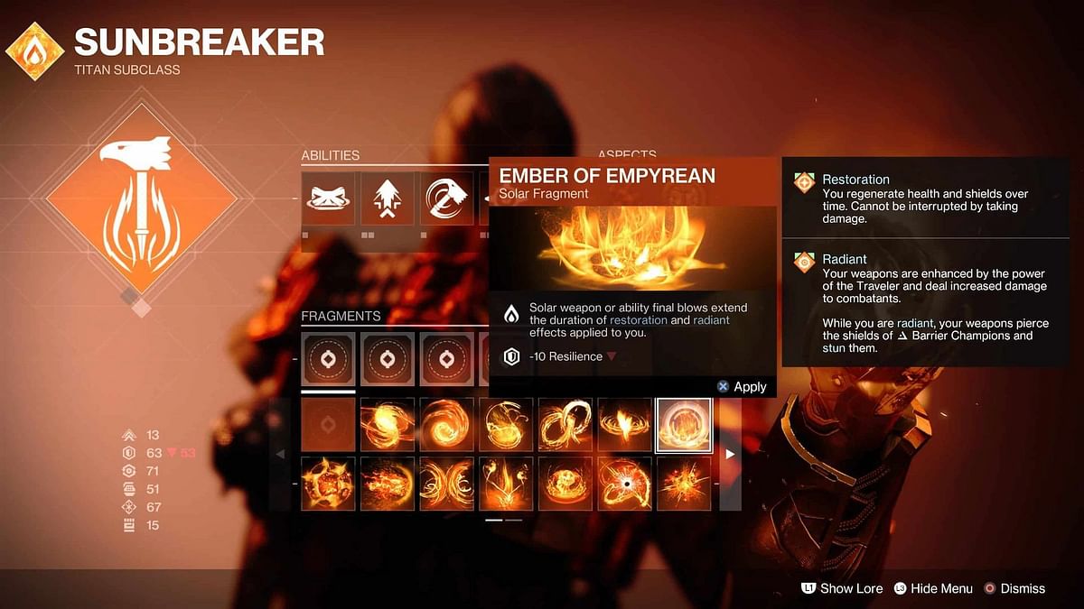 5 best Destiny 2 Solar Fragments for Titans