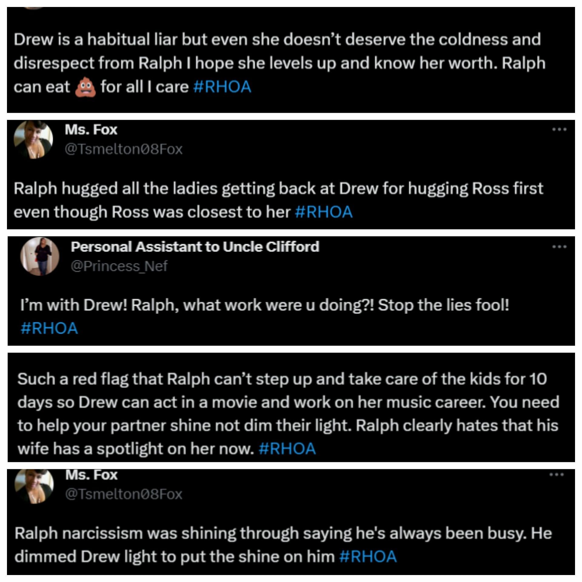 Fans slammed Ralph&#039;s behavior during episode 14 of RHOA Season 15. (Image via Twitter)