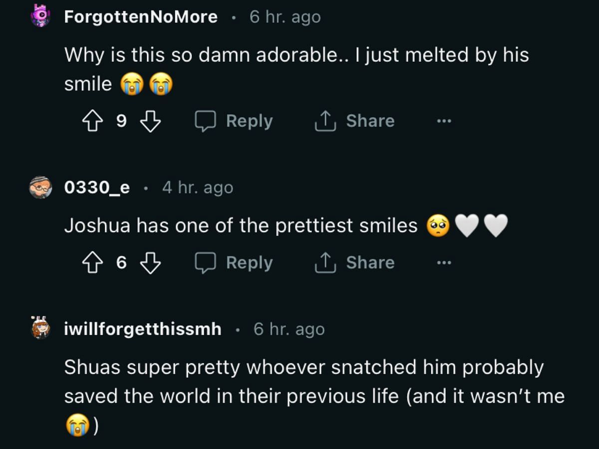 Fans pouring their love for Joshua&#039;s Arena magazine feature (Image via Reddit)