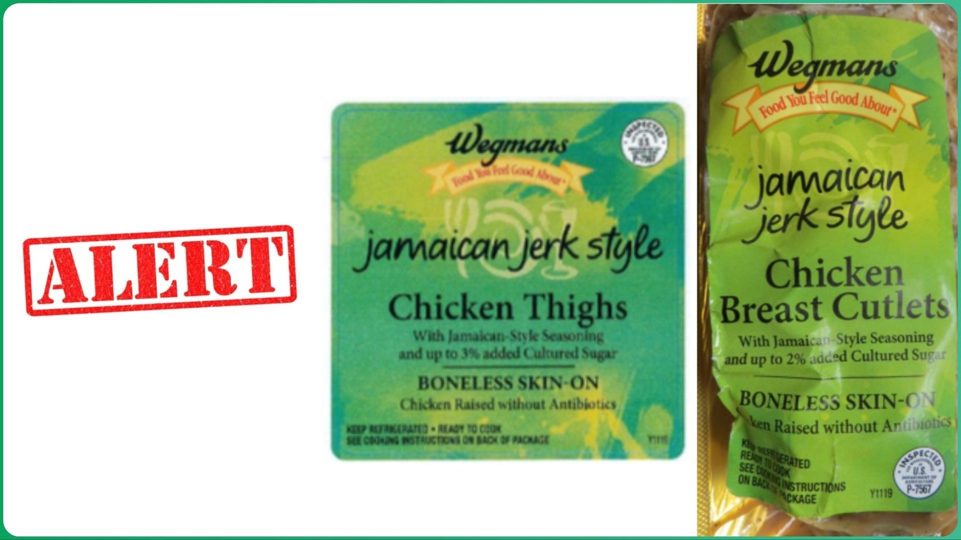 FSIS issues a public health alert over undeclared allergens in Wegmans Jamaican Jerk Style Chicken products (Image via FSIS)