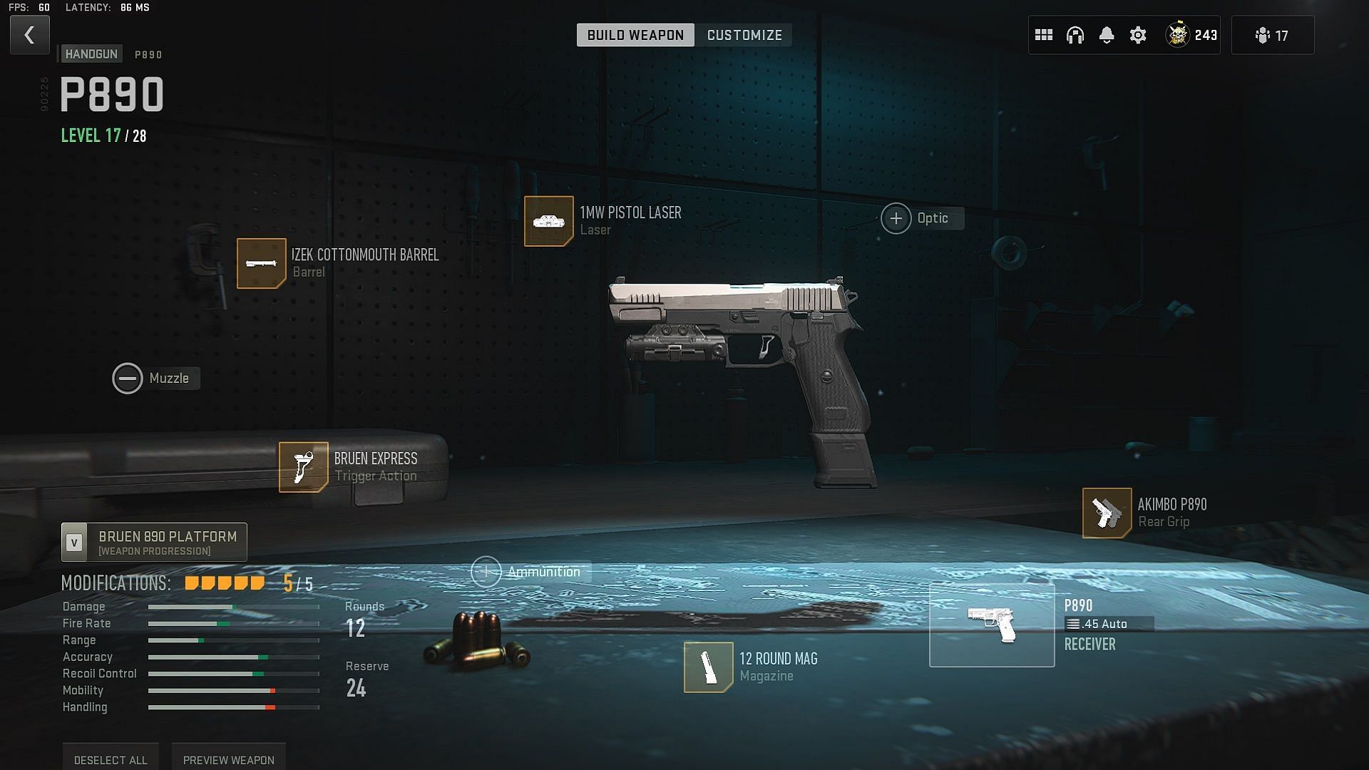 Best Akimbo P890 class setup in Warzone 2 (Image via Activision)