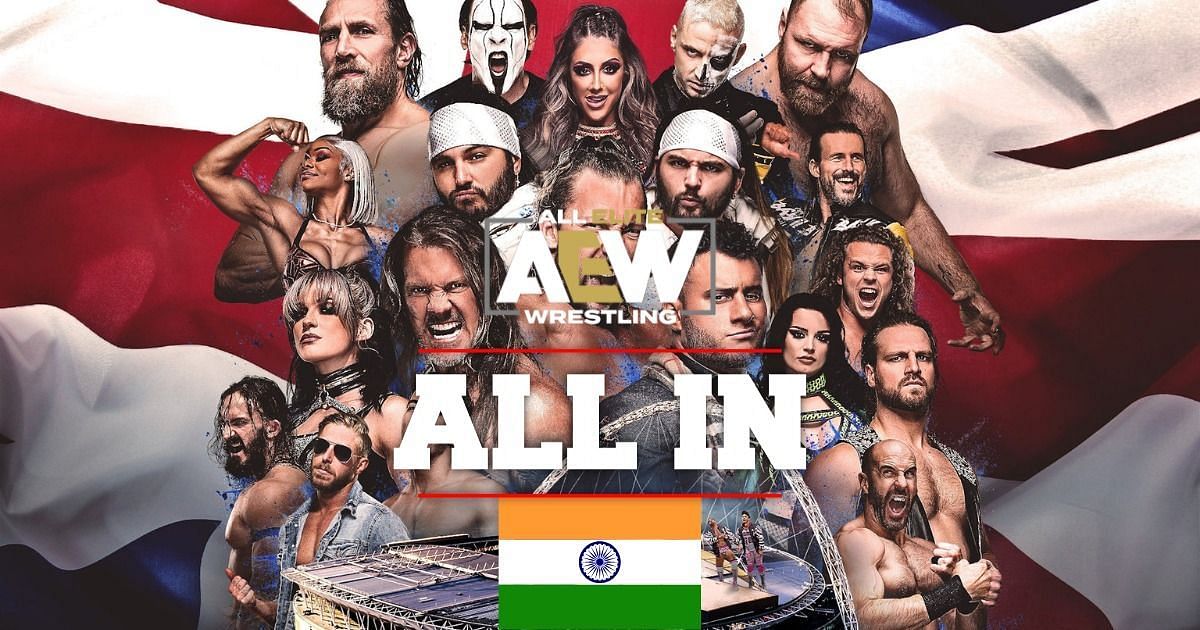 Current AEW All In Poster featuring prominent names