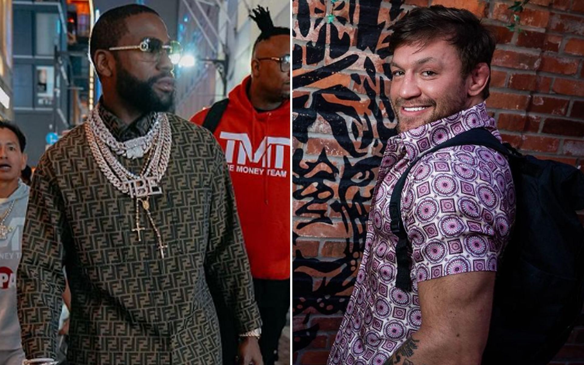 Floyd Mayweather [L] and Conor McGregor [R] [Images via @floydmayweather and @thenotoriousmma Instagram]