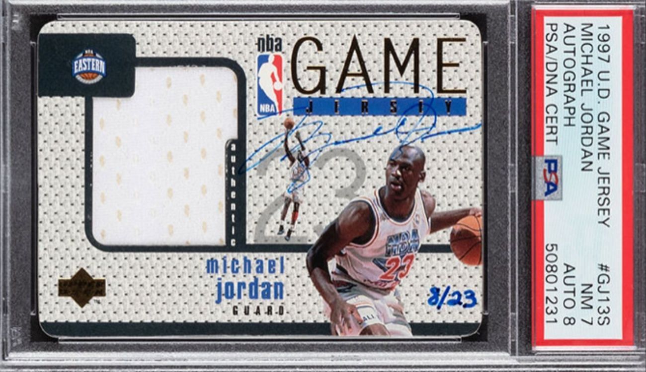 Michael Jordan Autographed Game Used Jersey Card (Photo: Beckett)