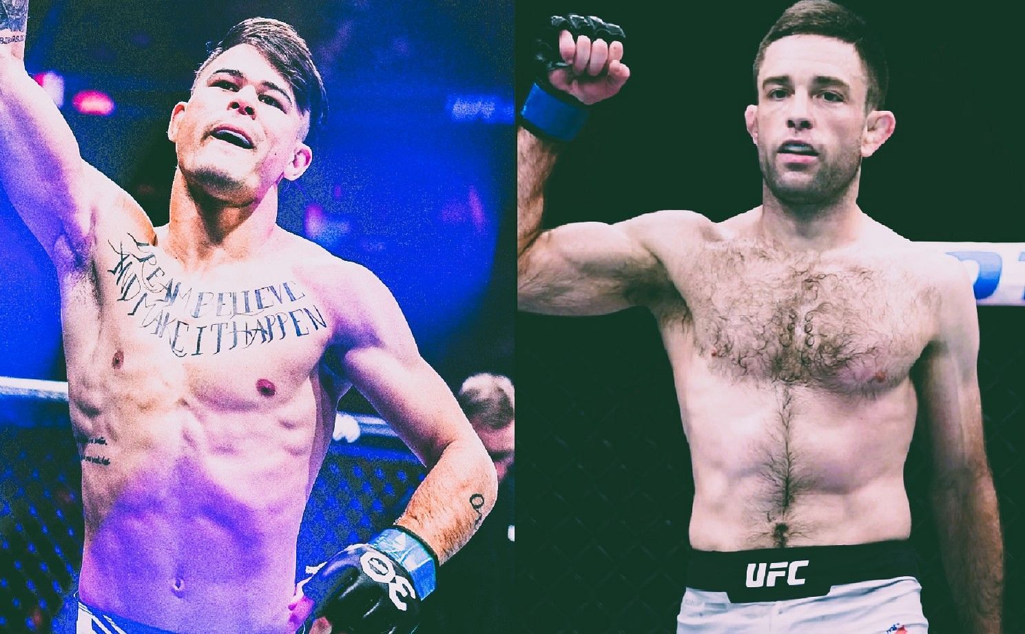 Lopes vs. Hall [Images via @espnmma on Instagram]